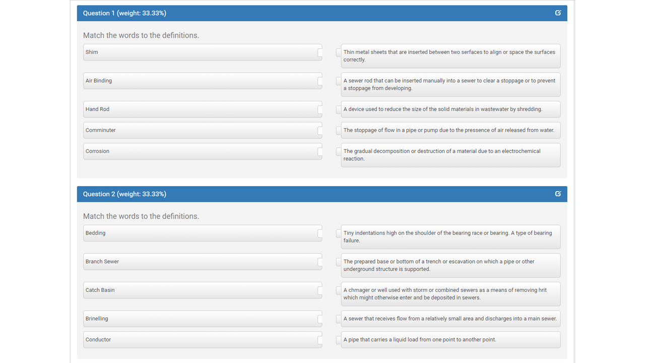 Collections Drag and Drop Quiz