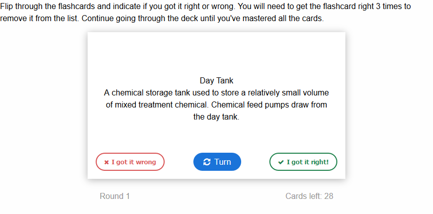 Water Treatment Flashcards