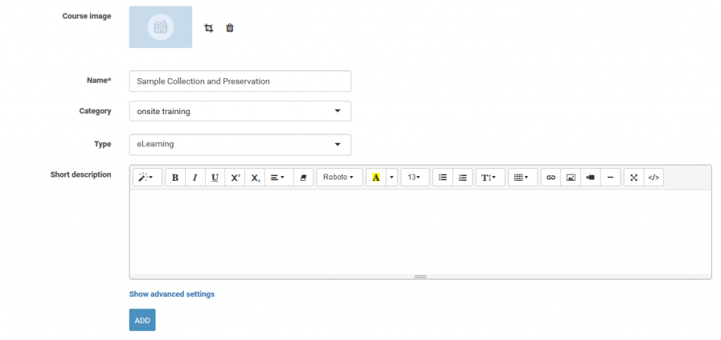 Adding a Course